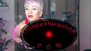 Aimee, beautiful blonde, relaxes in her bedroom