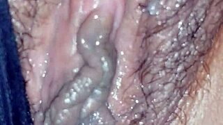 Uncle's forbidden touch on her hairy pussy