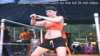 Dirty Raunchy Wet T-Shirt Contest Heats Up Biker Rally Outdoors