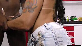 Romantic Dinner Turns Into Raw Bareback Fucking with Anal Action. Big Ass Bent Over for Monster Cock Doggy!