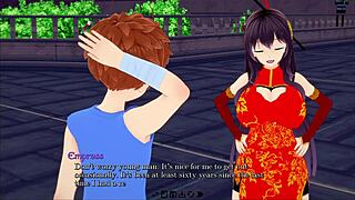 In This Hentai Game, A Milf Gropes A Teen In Heavenly Peaks Adventure