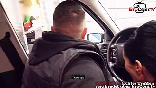 German Brunette Milf Picked Up for Public Car Sex