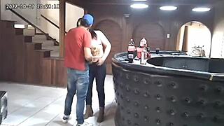 Cheating husband caught on hidden cam with another?