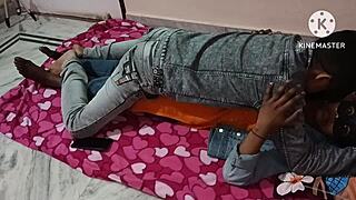 A casual bedroom scene with a young wife and her husband on February 18, 2024.