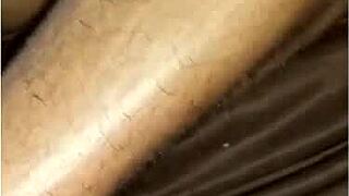 Crown says, 'Let's have sex on the sofa,' leading to anal creampie.