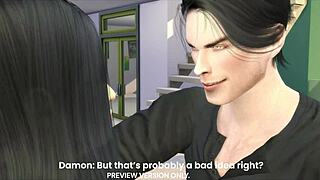 Damon Salvatore and Elena Gilbert’s animated preview in the classroom