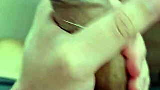 The slender then the gay masturbate using a condom