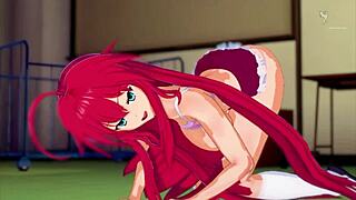 Rias Gremory learns pornstar fucking techniques in doggystyle and missionary