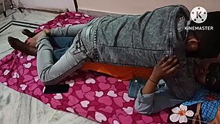 A casual bedroom scene with a young wife and her husband on February 18, 2024.