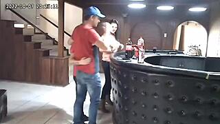 Cheating husband caught on hidden cam with another?