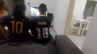 A wife agrees to cuckold her husband and winds up being nailed by both of them