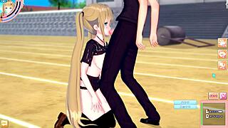 Full frontal 3D animated horny blonde Hentai JK Eleanor Oricara in erotic scenes