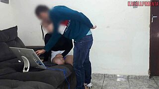 Curvy Brunette Seduces Naughty Repairman for Wild Action!