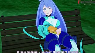 nejire hado teases with her sexy curves at the park boku no hero.