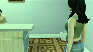 hermanastros teniendo sexo duro a espaldas de su madrastra