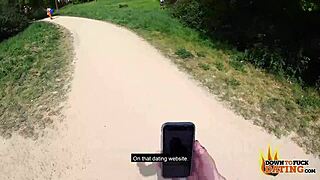 Dtfdating Brunette Milf with Big Natural Tits Fucked by Stranger Outdoors