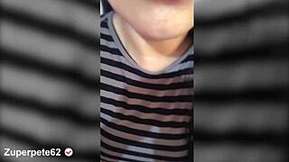 mexican babe says estoy muy cachonda amor, watch me masturbate my big tits and ass