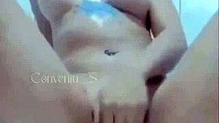 Japanese Asian Masturbates Shaved Pussy