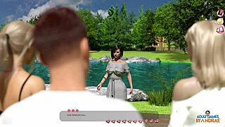Belle’s transgression by going outdoors with a voluptuous women and a big cock