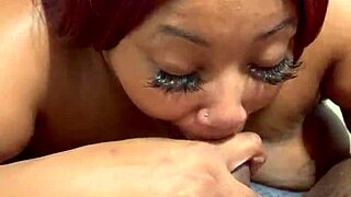 miss exquisite slurps her neighbor with some messy oral action