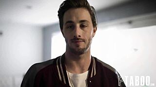 superstar jock taunts unconfident aften opal virgin into fucking him