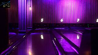 Blonde teen with big tits and ass gets blowjob and cock after midnight bowling with Lucio Marave