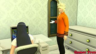 I catch Hinata masturbating and join in.