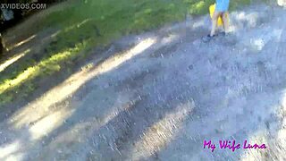 we stopped at a picnic area and luna immediately wanted to enjoy my big cock