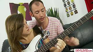 Petite teen 18+ stepsis stripping then riding stepbros big cock