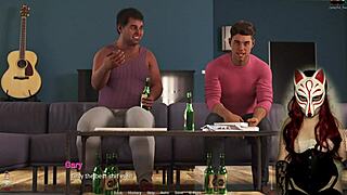 milf sucks his cock in a sexy see-through corset.