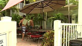 Handsome homo couple dives into raw anal sex after steamy foreplay