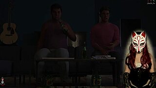 milf sucks his cock in a sexy see-through corset.