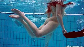 dashka and vesta explore underwater teen desires in the pool