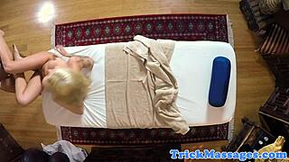 Bigboobed Inked Blonde Gets Pussyfucked by Masseur. Can't Believe How Wild This Massage Got!