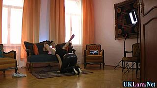 Bold british teen in stockings tastes mature pussy with oral intensity.