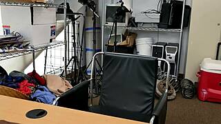 blondie in interracial cfnm sex during casting interview, feeling the black cock