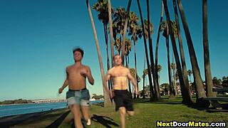 Gay soccer players fuck without condom