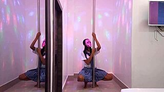 Hot Brunette Student Strips For Grammar Professor