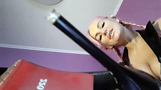 the mistress instructs to lick her shaved pussy