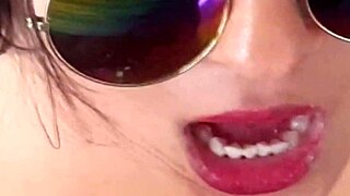 Little received the following: Adorable and shapely girl has a rather large cock shoved in her mouth
