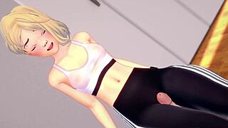 i'm spider gwen, all sweaty after workout, wanna rest by licking a dick, adult version with some errors