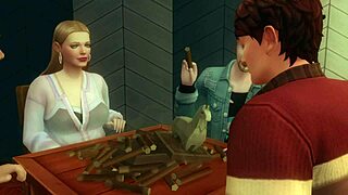 At the bowling alley, a wild gangbang unfolds with closeup blowjobs and licking