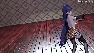 mmd raiden mei shows off stockings and garterbelt wiggle