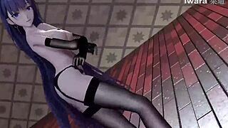 mmd raiden mei shows off stockings and garterbelt wiggle