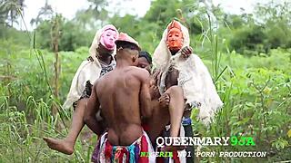 narrative: this is how we celebrate cultural day with ebony milf bent over squirting.