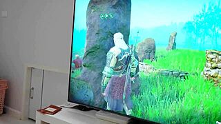 bitch with big tits grounds cum on the body during riding