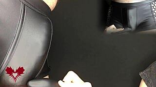 Amateurs play panty games with vibrator, tickling, slapping, stroking foreskin, and glans squeezing