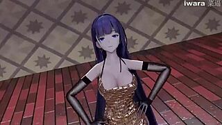 mmd raiden mei shows off stockings and garterbelt wiggle