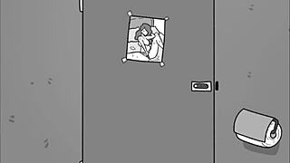 hot cheating milf janitor shows shy boy public bathroom sex