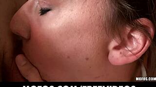 Come on, shy brunette, let's make that sextape, he convinces her for amateur fun.